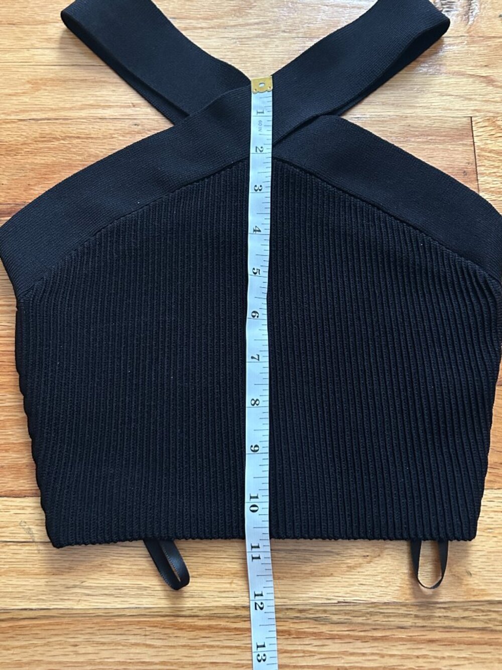 Aritzia Babaton Black Sculpt Cross Neck Tank Top Women's Extra Small Minimal EUC - Picture 10 of 10